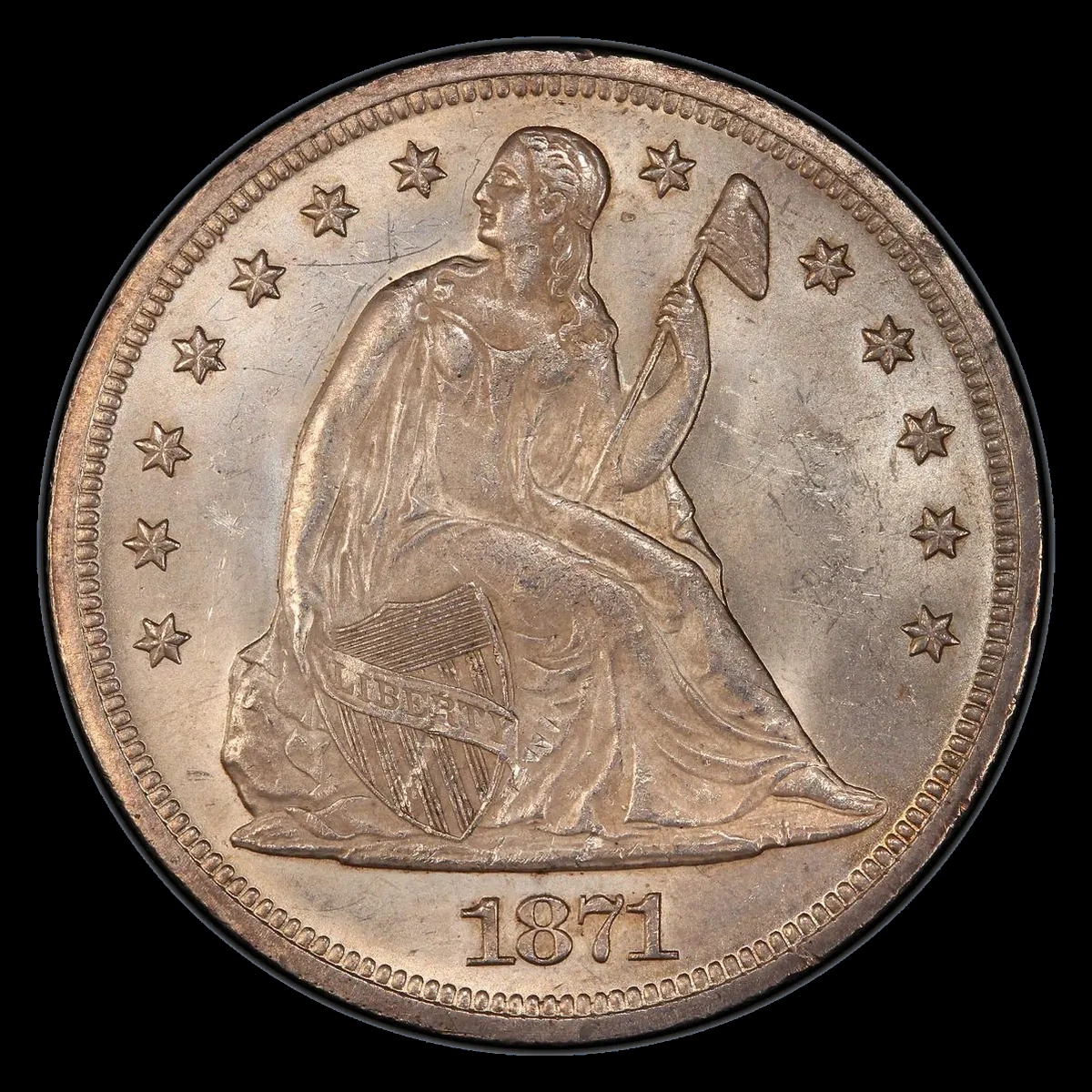 1871 MPD FS-301 Liberty Seated Dollar