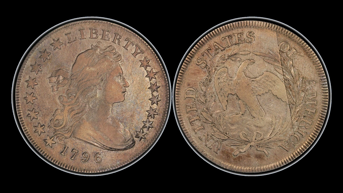 1796 Draped Bust Dollar: Die Crack / Die Chip