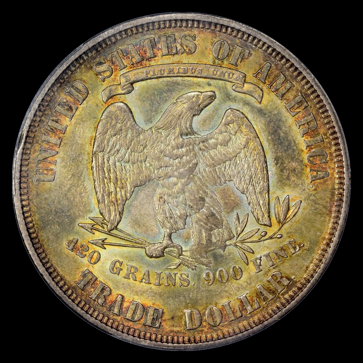 1876 Trade Dollar: Die Crack