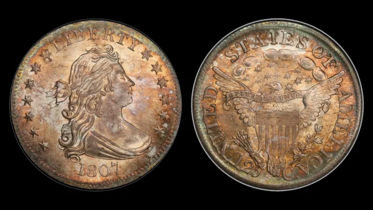 1807 Draped Bust Quarter, obverse and reverse